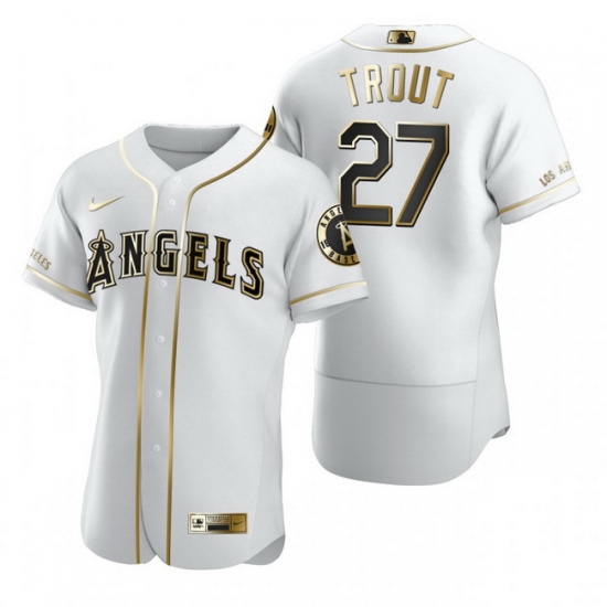 Los Angeles Angels 27 Mike Trout White Nike Mens Authentic Golden Edition MLB Jersey Los Angeles Angels 27 Mike Trout White Nike Mens Authentic Golden Edition MLB Jersey