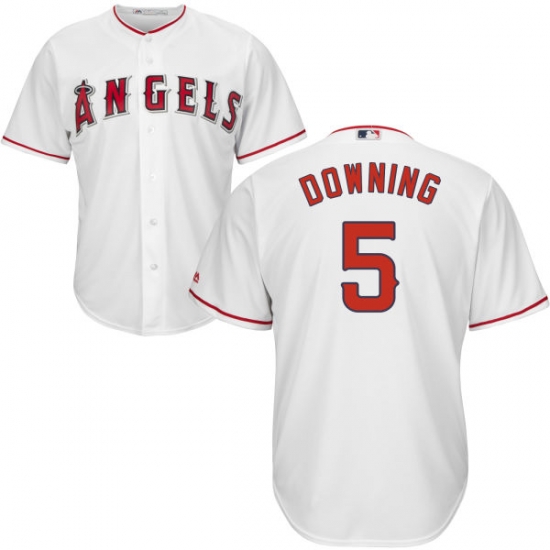 Men Los Angeles 5 Downing White Cool Base Jersey Men Los Angeles 5 Downing White Cool Base Jersey