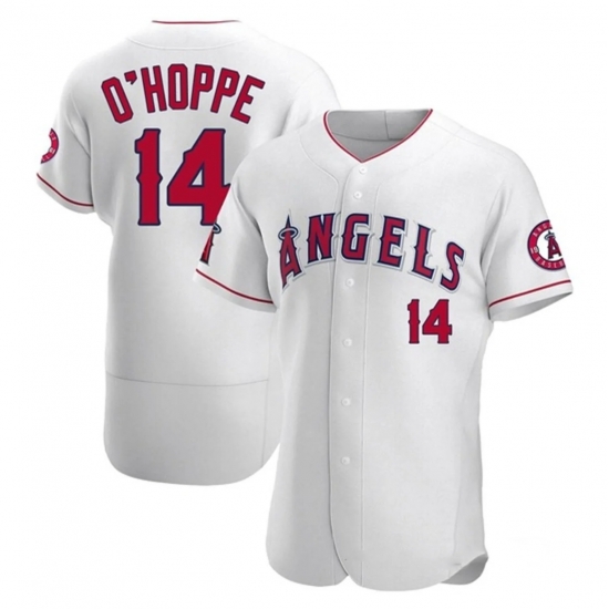 Men Los Angeles Angels 14 O'HOPPE White Cool Base Stitched Baseball Jersey Men Los Angeles Angels 14 O'HOPPE White Cool Base Stitched Baseball Jersey
