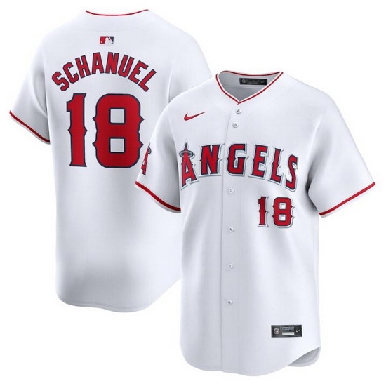 Men Los Angeles Angels 18 Nolan Schanuel White Home Limited Stitched Baseball Jersey Men Los Angeles Angels 18 Nolan Schanuel White Home Limited Stitched Baseball Jersey