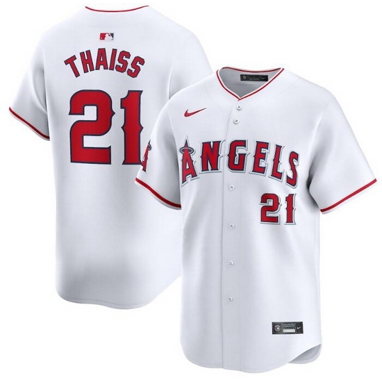 Men Los Angeles Angels 21 Matt Thaisse White Home Limited Stitched Baseball Jersey Men Los Angeles Angels 21 Matt Thaisse White Home Limited Stitched Baseball Jersey