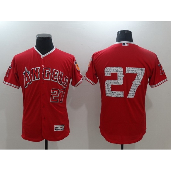 Men Los Angeles Angels 27 Mike Trout Red Flex Base Stitched Baseball jersey Men Los Angeles Angels 27 Mike Trout Red Flex Base Stitched Baseball jersey