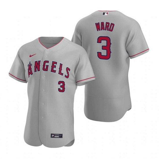 Men Los Angeles Angels 3 Waylor Ward Grey Flex Base Stitched Jerse Men Los Angeles Angels 3 Waylor Ward Grey Flex Base Stitched Jerse