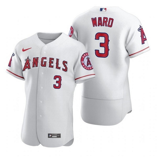 Men Los Angeles Angels 3 Waylor Ward White Flex Base Stitched Jerse Men Los Angeles Angels 3 Waylor Ward White Flex Base Stitched Jerse