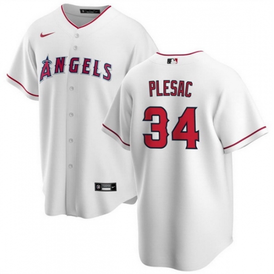 Men Los Angeles Angels 34 Zach Plesac White Cool Base Stitched Baseball Jersey Men Los Angeles Angels 34 Zach Plesac White Cool Base Stitched Baseball Jersey