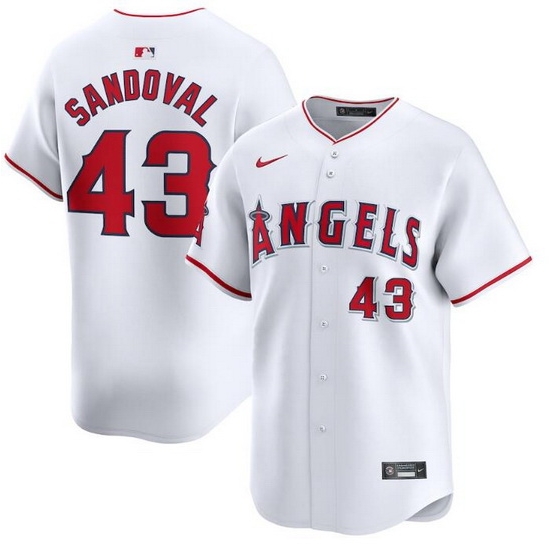 Men Los Angeles Angels 43 Patrick Sandoval White Home Limited Stitched Baseball Jersey Men Los Angeles Angels 43 Patrick Sandoval White Home Limited Stitched Baseball Jersey