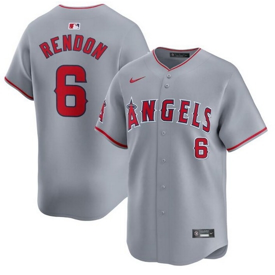 Men Los Angeles Angels 6 Anthony Rendon Grey Away Limited Stitched Baseball Jersey Men Los Angeles Angels 6 Anthony Rendon Grey Away Limited Stitched Baseball Jersey