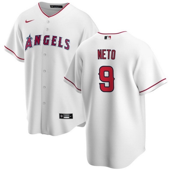 Men Los Angeles Angels 9 Zach Neto White Cool Base Stitched Baseball Jersey Men Los Angeles Angels 9 Zach Neto White Cool Base Stitched Baseball Jersey