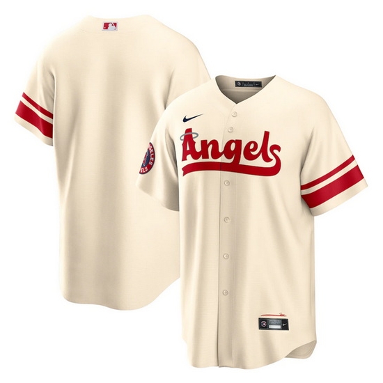 Men Los Angeles Angels Blank 2022 Cream City Connect Cool Base Stitched Jerseys Men Los Angeles Angels Blank 2022 Cream City Connect Cool Base Stitched Jerseys
