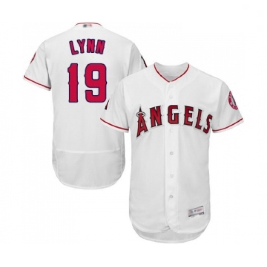 Mens Los Angeles Angels of Anaheim 19 Fred Lynn White Home Flex Base Authentic Collection Baseball Jersey Mens Los Angeles Angels of Anaheim 19 Fred Lynn White Home Flex Base Authentic Collection Baseball Jersey