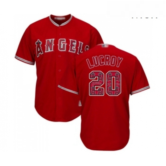 Mens Los Angeles Angels of Anaheim 20 Jonathan Lucroy Authentic Red Team Logo Fashion Cool Base Baseball Jersey Mens Los Angeles Angels of Anaheim 20 Jonathan Lucroy Authentic Red Team Logo Fashion Cool Base Baseball Jersey