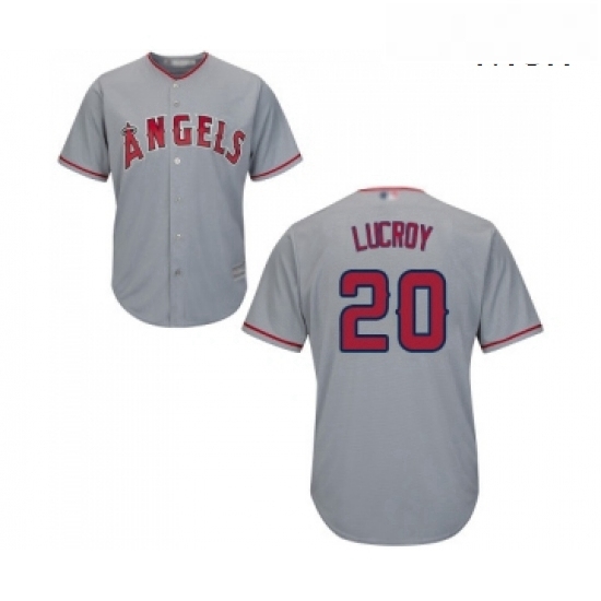 Mens Los Angeles Angels of Anaheim 20 Jonathan Lucroy Replica Grey Road Cool Base Baseball Jersey Mens Los Angeles Angels of Anaheim 20 Jonathan Lucroy Replica Grey Road Cool Base Baseball Jersey