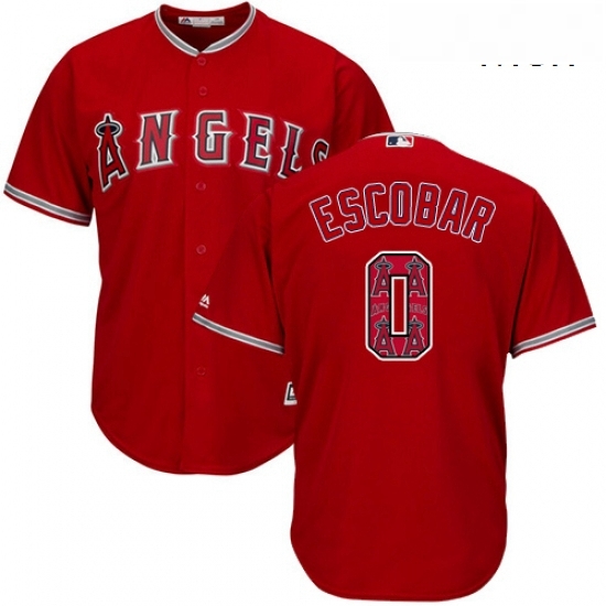Mens Majestic Los Angeles Angels of Anaheim 0 Yunel Escobar Authentic Red Team Logo Fashion Cool Base MLB Jersey Mens Majestic Los Angeles Angels of Anaheim 0 Yunel Escobar Authentic Red Team Logo Fashion Cool Base MLB Jersey