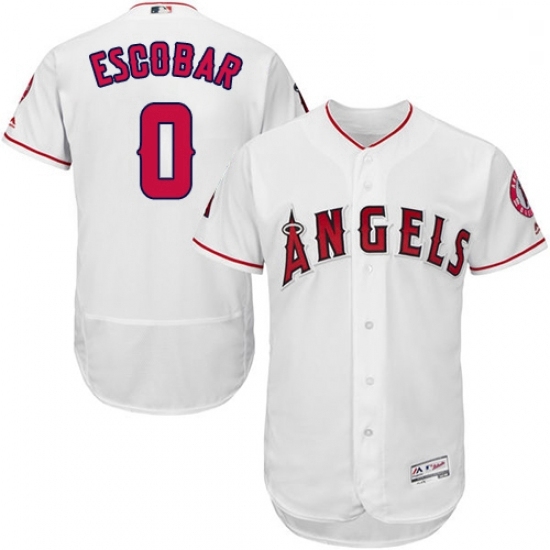 Mens Majestic Los Angeles Angels of Anaheim 0 Yunel Escobar White Flexbase Authentic Collection MLB Jersey Mens Majestic Los Angeles Angels of Anaheim 0 Yunel Escobar White Flexbase Authentic Collection MLB Jersey