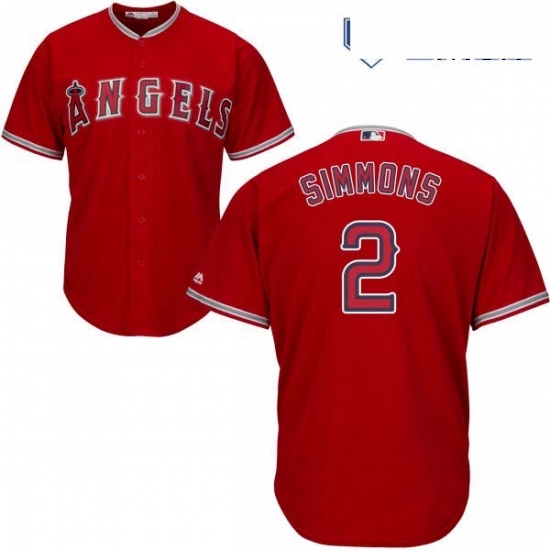 Mens Majestic Los Angeles Angels of Anaheim 2 Andrelton Simmons Replica Red Alternate Cool Base MLB Jersey Mens Majestic Los Angeles Angels of Anaheim 2 Andrelton Simmons Replica Red Alternate Cool Base MLB Jersey