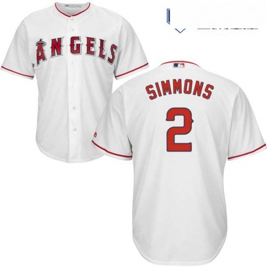Mens Majestic Los Angeles Angels of Anaheim 2 Andrelton Simmons Replica White Home Cool Base MLB Jersey Mens Majestic Los Angeles Angels of Anaheim 2 Andrelton Simmons Replica White Home Cool Base MLB Jersey