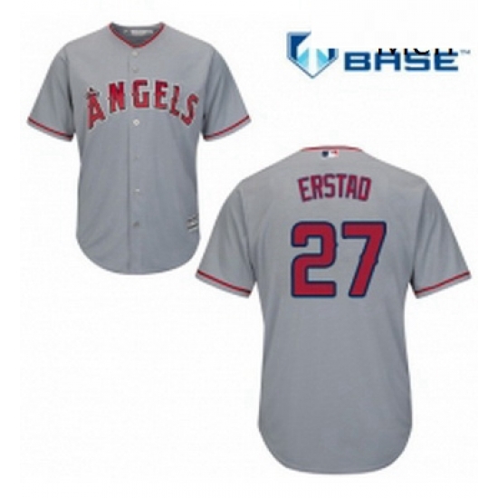 Mens Majestic Los Angeles Angels of Anaheim 27 Darin Erstad Replica Grey Road Cool Base MLB Jersey Mens Majestic Los Angeles Angels of Anaheim 27 Darin Erstad Replica Grey Road Cool Base MLB Jersey