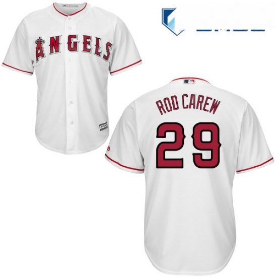 Mens Majestic Los Angeles Angels of Anaheim 29 Rod Carew Replica White Home Cool Base MLB Jersey Mens Majestic Los Angeles Angels of Anaheim 29 Rod Carew Replica White Home Cool Base MLB Jersey