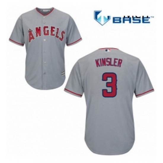 Mens Majestic Los Angeles Angels of Anaheim 3 Ian Kinsler Replica Grey Road Cool Base MLB Jersey Mens Majestic Los Angeles Angels of Anaheim 3 Ian Kinsler Replica Grey Road Cool Base MLB Jersey