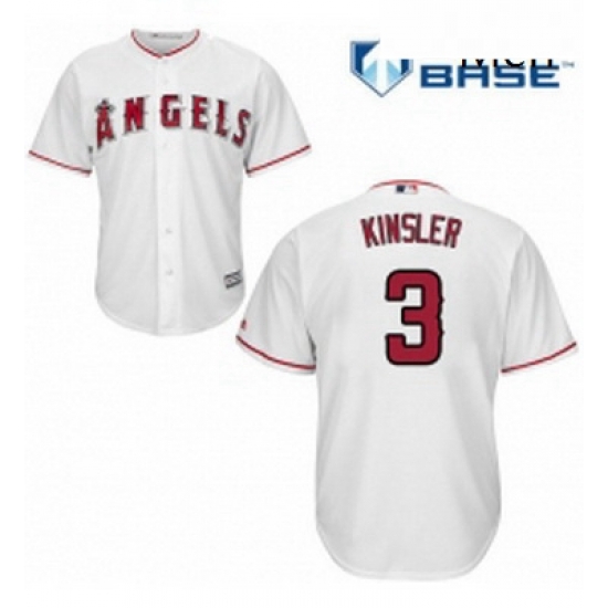 Mens Majestic Los Angeles Angels of Anaheim 3 Ian Kinsler Replica White Home Cool Base MLB Jersey Mens Majestic Los Angeles Angels of Anaheim 3 Ian Kinsler Replica White Home Cool Base MLB Jersey