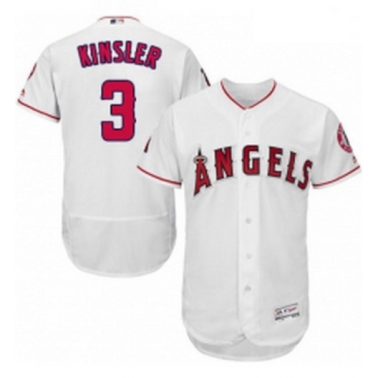 Mens Majestic Los Angeles Angels of Anaheim 3 Ian Kinsler White Home Flex Base Collection 2018 World Series Jersey Mens Majestic Los Angeles Angels of Anaheim 3 Ian Kinsler White Home Flex Base Collection 2018 World Series Jersey
