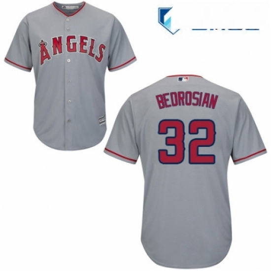 Mens Majestic Los Angeles Angels of Anaheim 32 Cam Bedrosian Replica Grey Road Cool Base MLB Jersey Mens Majestic Los Angeles Angels of Anaheim 32 Cam Bedrosian Replica Grey Road Cool Base MLB Jersey