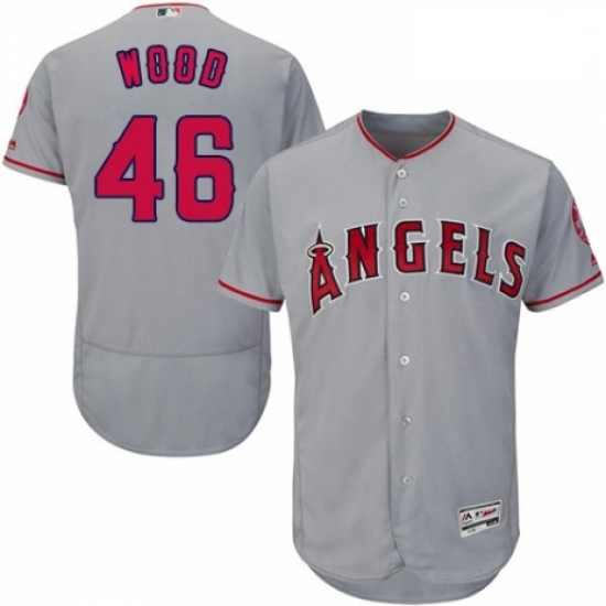 Mens Majestic Los Angeles Angels of Anaheim 46 Blake Wood Grey Road Flex Base Authentic Collection MLB Jersey Mens Majestic Los Angeles Angels of Anaheim 46 Blake Wood Grey Road Flex Base Authentic Collection MLB Jersey