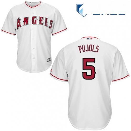 Mens Majestic Los Angeles Angels of Anaheim 5 Albert Pujols Replica White Home Cool Base MLB Jersey Mens Majestic Los Angeles Angels of Anaheim 5 Albert Pujols Replica White Home Cool Base MLB Jersey