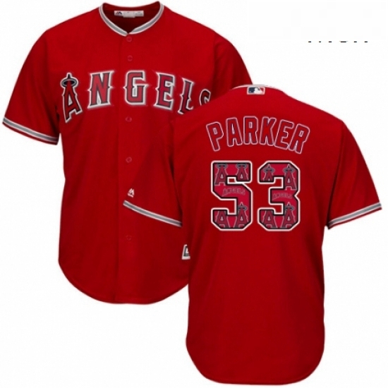 Mens Majestic Los Angeles Angels of Anaheim 53 Blake Parker Authentic Red Team Logo Fashion Cool Base MLB Jersey Mens Majestic Los Angeles Angels of Anaheim 53 Blake Parker Authentic Red Team Logo Fashion Cool Base MLB Jersey