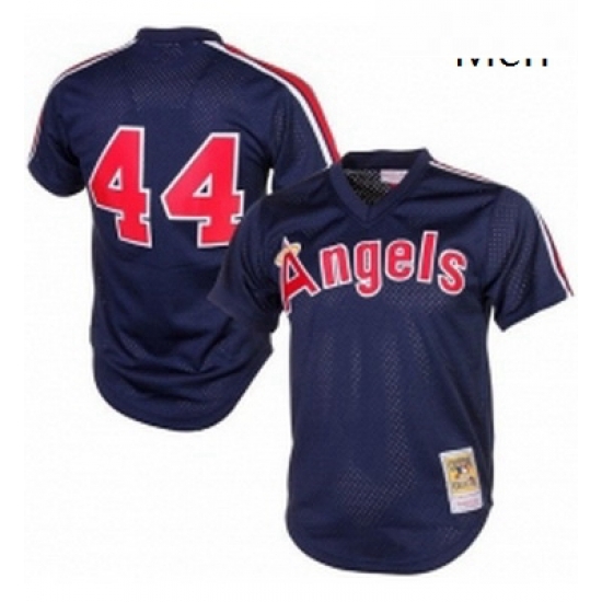 Mens Mitchell and Ness 1984 Los Angeles Angels of Anaheim 44 Reggie Jackson Authentic Navy Blue Throwback MLB Jersey Mens Mitchell and Ness 1984 Los Angeles Angels of Anaheim 44 Reggie Jackson Authentic Navy Blue Throwback MLB Jersey
