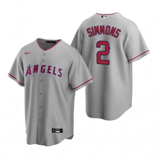 Mens Nike Los Angeles Angels 2 Andrelton Simmons Gray Road Stitched Baseball Jersey Mens Nike Los Angeles Angels 2 Andrelton Simmons Gray Road Stitched Baseball Jersey