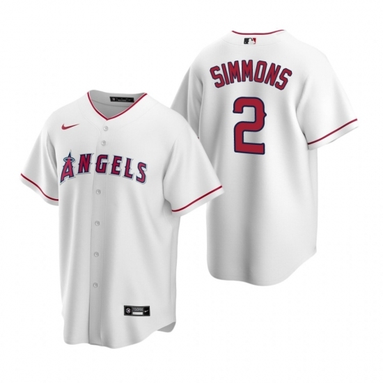 Mens Nike Los Angeles Angels 2 Andrelton Simmons White Home Stitched Baseball Jerse Mens Nike Los Angeles Angels 2 Andrelton Simmons White Home Stitched Baseball Jerse