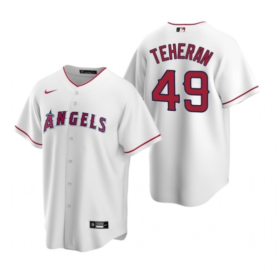 Mens Nike Los Angeles Angels 49 Julio Teheran White Home Stitched Baseball Jersey Mens Nike Los Angeles Angels 49 Julio Teheran White Home Stitched Baseball Jersey