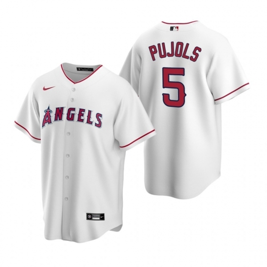 Mens Nike Los Angeles Angels 5 Albert Pujols White Home Stitched Baseball Jerse Mens Nike Los Angeles Angels 5 Albert Pujols White Home Stitched Baseball Jerse