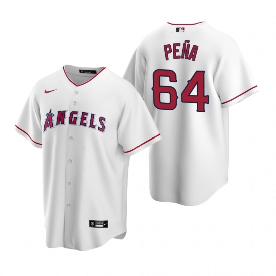 Mens Nike Los Angeles Angels 64 Felix Pena White Home Stitched Baseball Jersey Mens Nike Los Angeles Angels 64 Felix Pena White Home Stitched Baseball Jersey