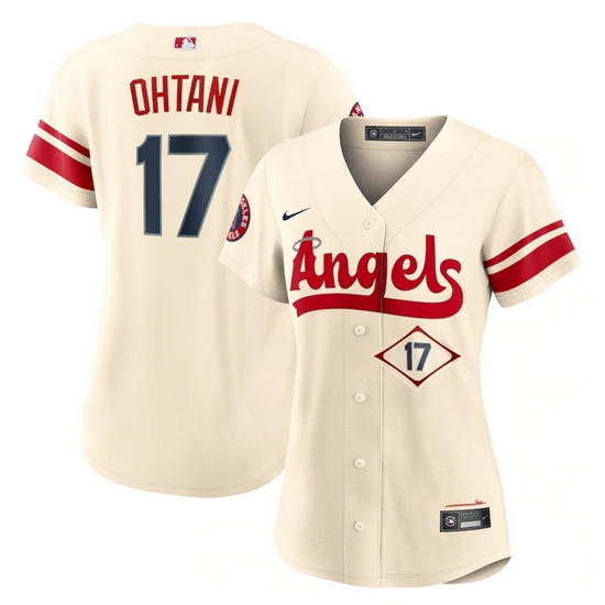 Women Los Angeles Angels 17 Shohei Ohtani 2022 Cream City Connect Stitched Baseball Jersey Women Los Angeles Angels 17 Shohei Ohtani 2022 Cream City Connect Stitched Baseball Jersey