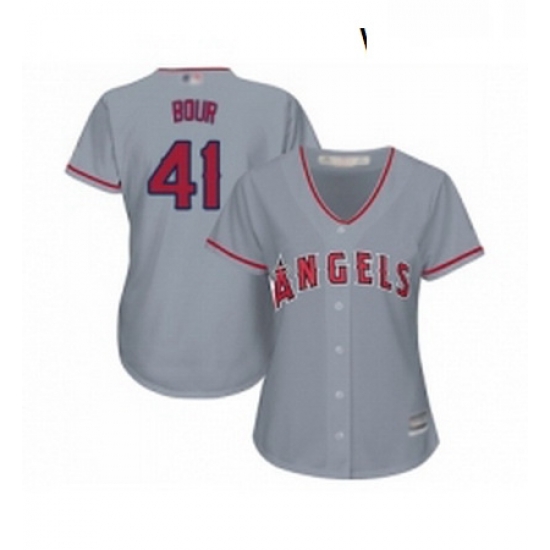 Womens Los Angeles Angels of Anaheim 41 Justin Bour Replica Grey Road Cool Base Baseball Jersey Womens Los Angeles Angels of Anaheim 41 Justin Bour Replica Grey Road Cool Base Baseball Jersey