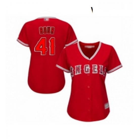Womens Los Angeles Angels of Anaheim 41 Justin Bour Replica Red Alternate Baseball Jersey Womens Los Angeles Angels of Anaheim 41 Justin Bour Replica Red Alternate Baseball Jersey