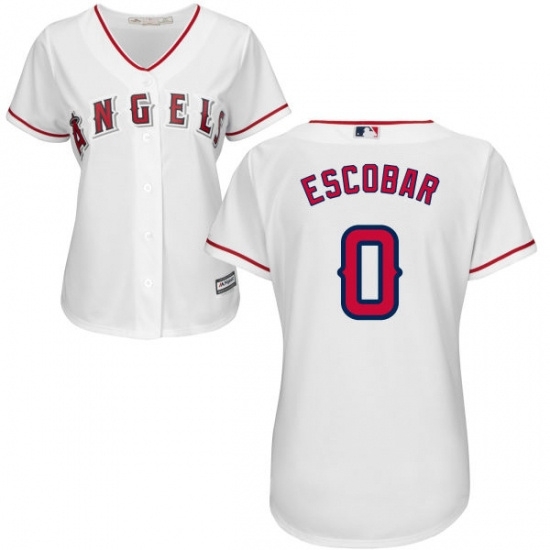 Womens Majestic Los Angeles Angels of Anaheim 0 Yunel Escobar Replica White Home Cool Base MLB Jersey Womens Majestic Los Angeles Angels of Anaheim 0 Yunel Escobar Replica White Home Cool Base MLB Jersey