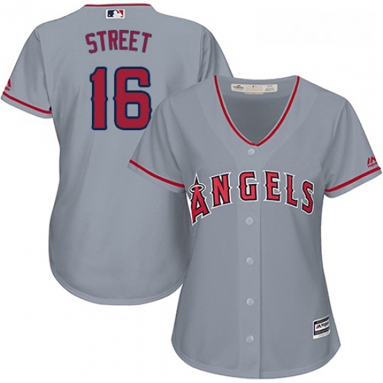 Womens Majestic Los Angeles Angels of Anaheim 16 Huston Street Authentic Grey Road Cool Base MLB Jersey Womens Majestic Los Angeles Angels of Anaheim 16 Huston Street Authentic Grey Road Cool Base MLB Jersey