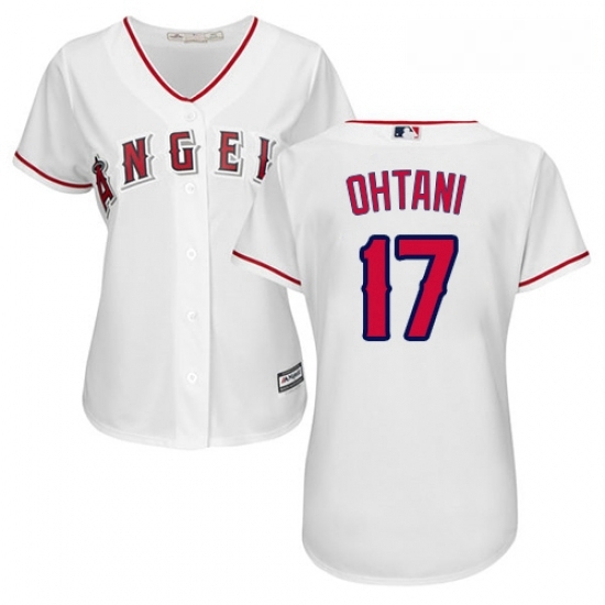 Womens Majestic Los Angeles Angels of Anaheim 17 Shohei Ohtani Replica White Home Cool Base MLB Jersey Womens Majestic Los Angeles Angels of Anaheim 17 Shohei Ohtani Replica White Home Cool Base MLB Jersey
