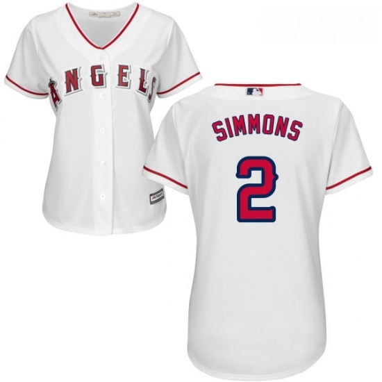 Womens Majestic Los Angeles Angels of Anaheim 2 Andrelton Simmons Replica White Home Cool Base MLB Jersey Womens Majestic Los Angeles Angels of Anaheim 2 Andrelton Simmons Replica White Home Cool Base MLB Jersey