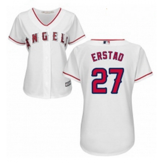 Womens Majestic Los Angeles Angels of Anaheim 27 Darin Erstad Authentic White Home Cool Base MLB Jersey Womens Majestic Los Angeles Angels of Anaheim 27 Darin Erstad Authentic White Home Cool Base MLB Jersey