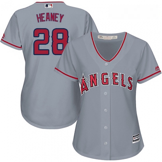 Womens Majestic Los Angeles Angels of Anaheim 28 Andrew Heaney Replica Grey Road Cool Base MLB Jersey Womens Majestic Los Angeles Angels of Anaheim 28 Andrew Heaney Replica Grey Road Cool Base MLB Jersey