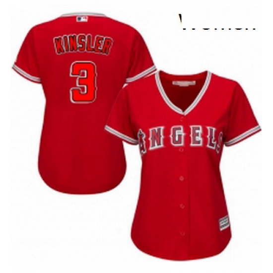 Womens Majestic Los Angeles Angels of Anaheim 3 Ian Kinsler Authentic Red Alternate MLB Jersey Womens Majestic Los Angeles Angels of Anaheim 3 Ian Kinsler Authentic Red Alternate MLB Jersey