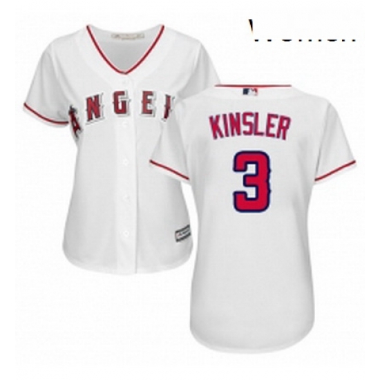 Womens Majestic Los Angeles Angels of Anaheim 3 Ian Kinsler Authentic White Home Cool Base MLB Jersey Womens Majestic Los Angeles Angels of Anaheim 3 Ian Kinsler Authentic White Home Cool Base MLB Jersey