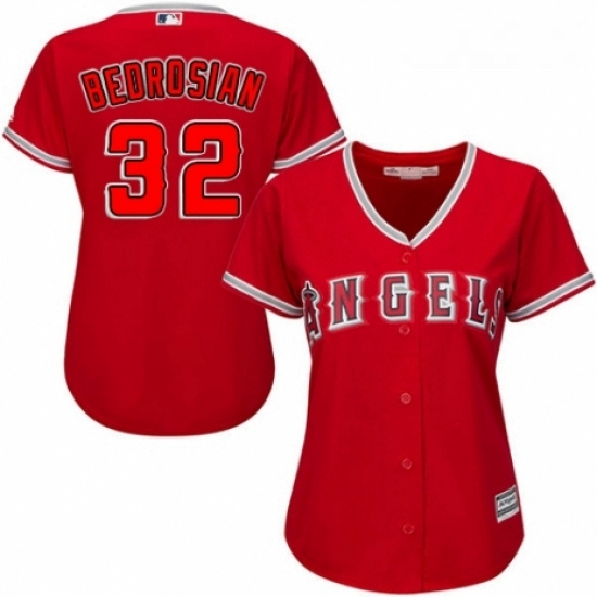 Womens Majestic Los Angeles Angels of Anaheim 32 Cam Bedrosian Authentic Red Alternate MLB Jersey Womens Majestic Los Angeles Angels of Anaheim 32 Cam Bedrosian Authentic Red Alternate MLB Jersey