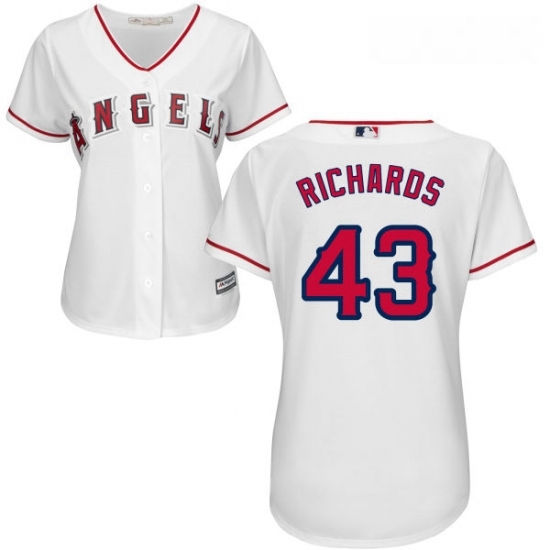 Womens Majestic Los Angeles Angels of Anaheim 43 Garrett Richards Authentic White Home Cool Base MLB Jersey Womens Majestic Los Angeles Angels of Anaheim 43 Garrett Richards Authentic White Home Cool Base MLB Jersey