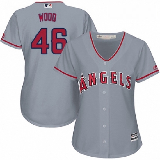 Womens Majestic Los Angeles Angels of Anaheim 46 Blake Wood Authentic Grey Road Cool Base MLB Jersey Womens Majestic Los Angeles Angels of Anaheim 46 Blake Wood Authentic Grey Road Cool Base MLB Jersey