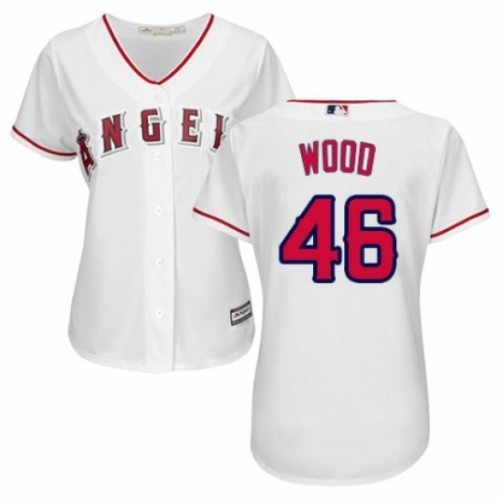 Womens Majestic Los Angeles Angels of Anaheim 46 Blake Wood Replica White Home Cool Base MLB Jersey Womens Majestic Los Angeles Angels of Anaheim 46 Blake Wood Replica White Home Cool Base MLB Jersey